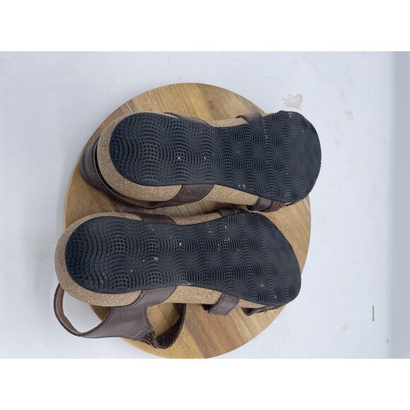 Taos Trulie Sandals Womens 6 Brown Leather Braided Strap Cork Sandals Spain - Picture 8 of 10